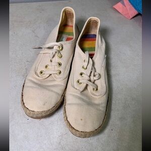 Grasshoppers by Keds Size 9‎ Ivory Vintage Wedge Sneakers